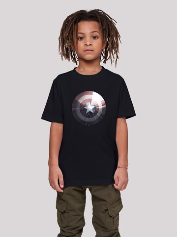 T-Shirt 'Marvel Captain America Shield Shiny' F4NT4STIC en noir : devant