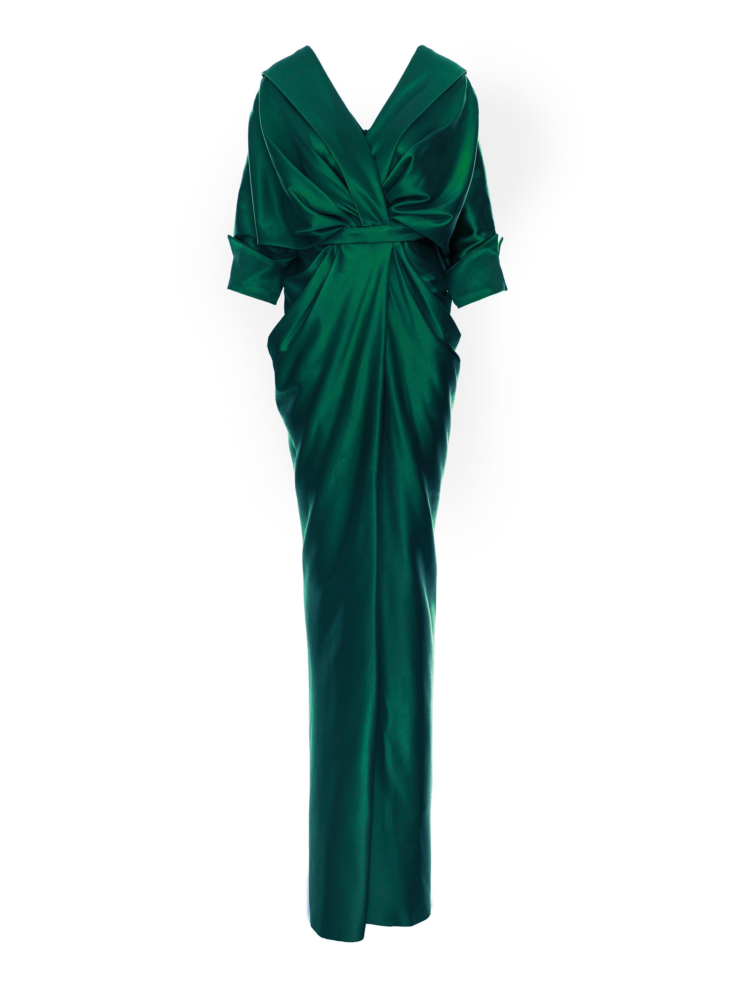 acob a porter Avondjurk in Groen: voorkant