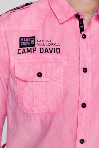 CAMP DAVID Regular Fit Hemd in Pink