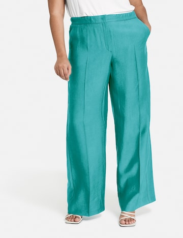SAMOON Normální Kalhoty s puky – zelená: přední strana