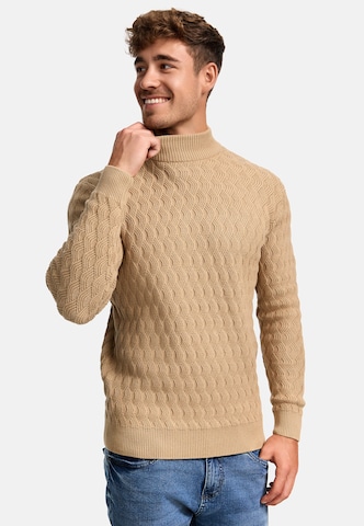 INDICODE JEANS Trui 'Alpha' in Beige: voorkant