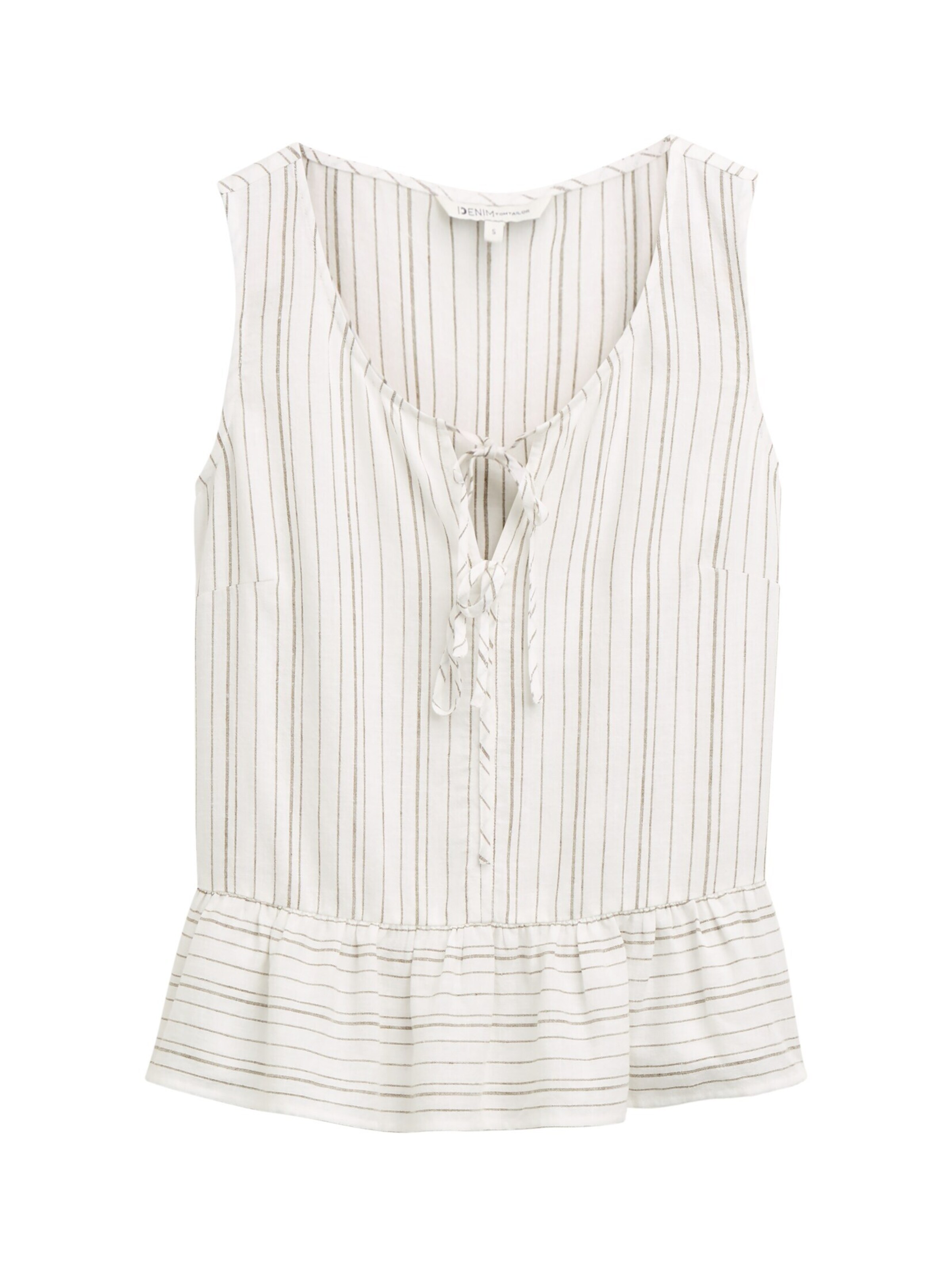 TOM TAILOR DENIM Blusentop in Weiß: Vorderseite