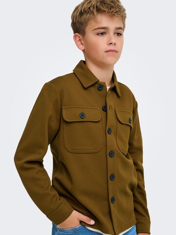 Only & Sons Junior Regular fit Overhemd 'OSJNew Kodyl' in Bruin