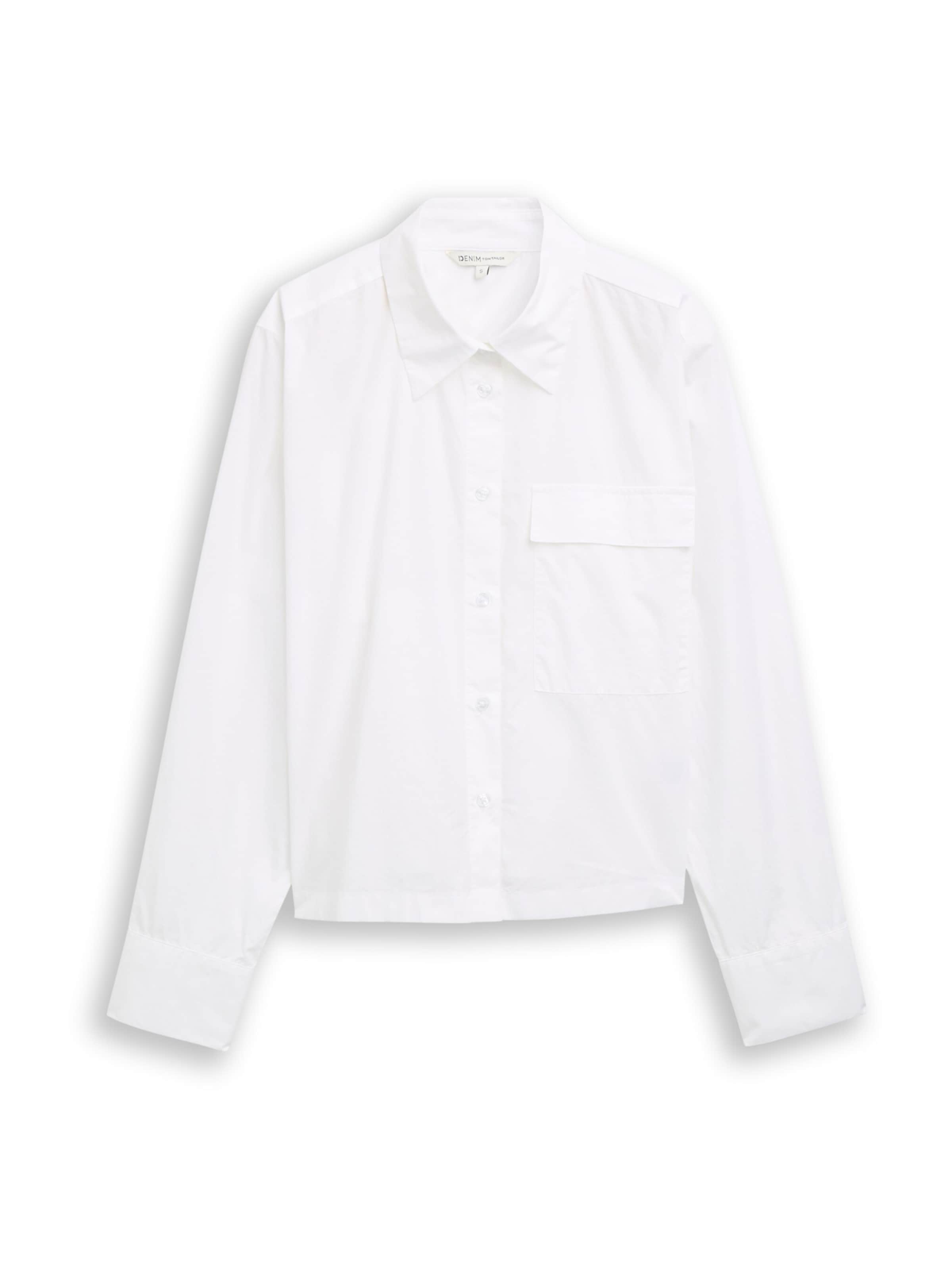TOM TAILOR DENIM Bluse in Weiß: Vorderseite
