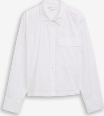 TOM TAILOR DENIM Bluse in Weiß: Vorderseite