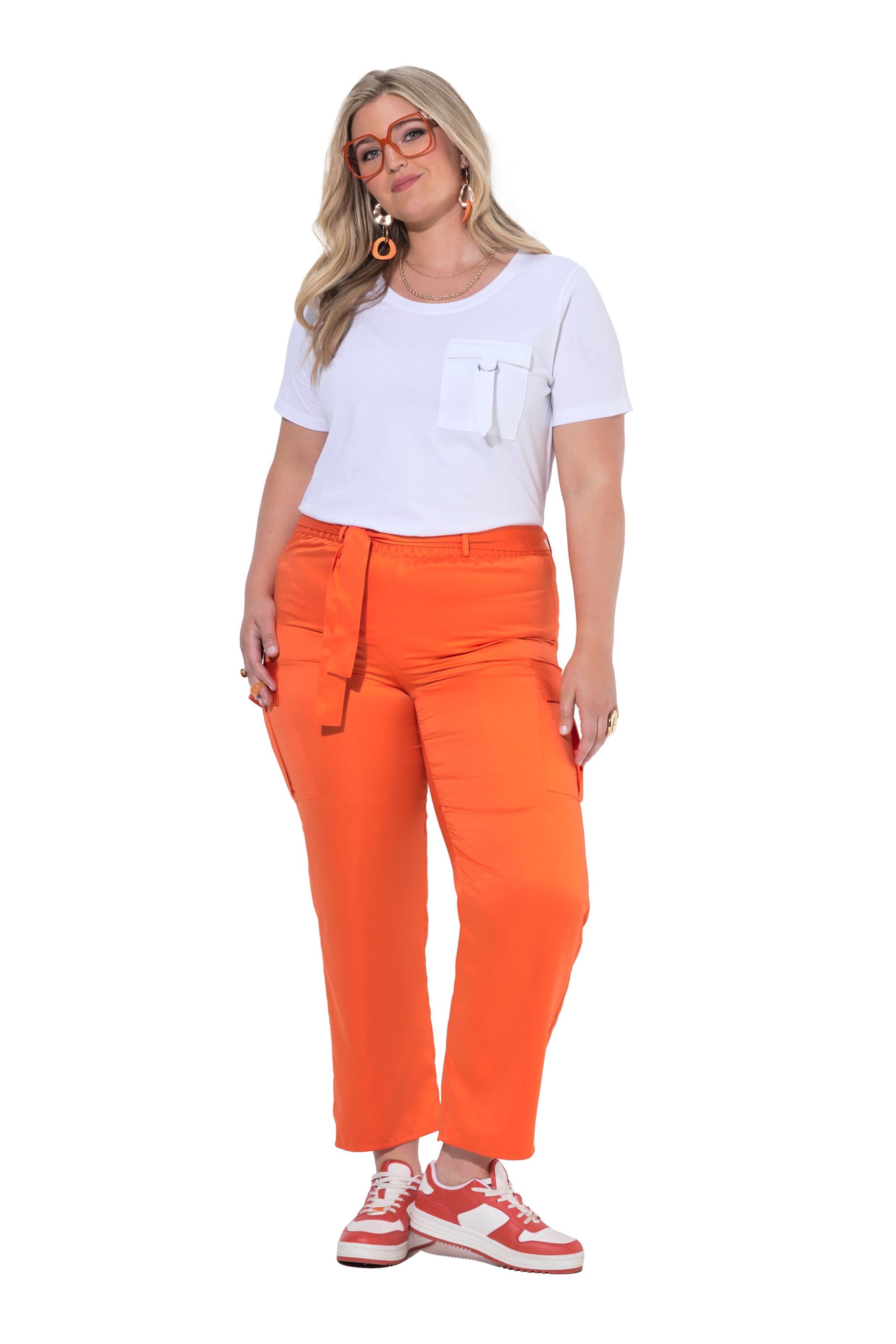 MIAMODA Regular Cargo trousers in Orange: front