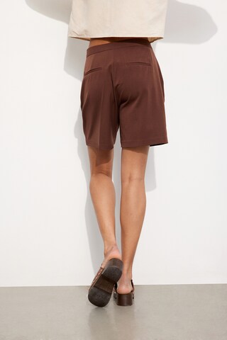 Envii Regular Pleat-Front Pants 'Thyme' in Brown