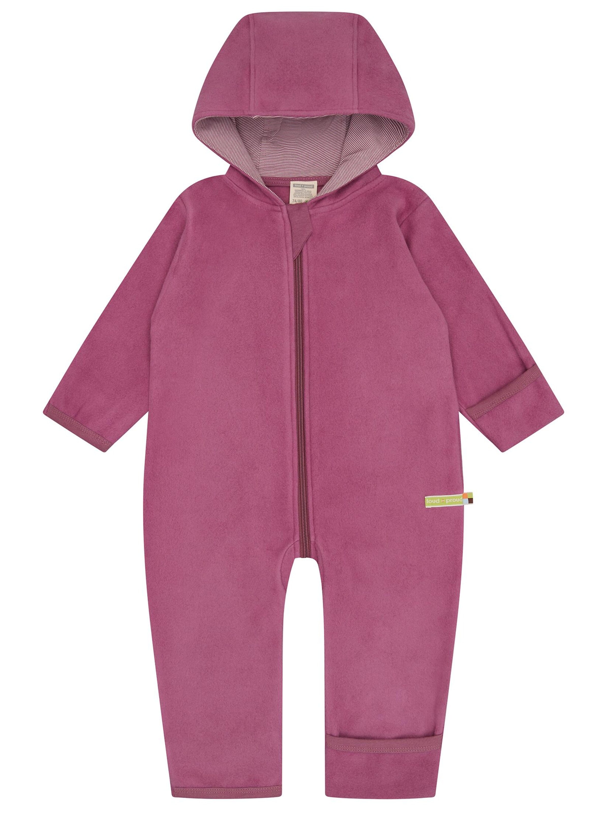 loud + proud Dungarees in Purple: front