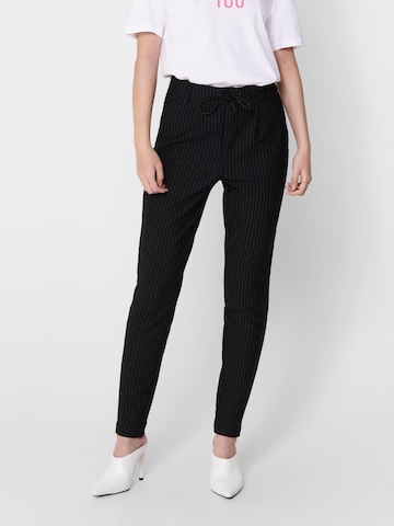 ONLY Tapered Pleat-Front Pants in Black: front