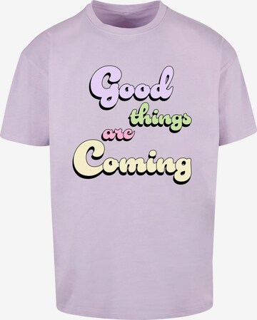 Merchcode T-Shirt 'Good Things' in Lila: predná strana