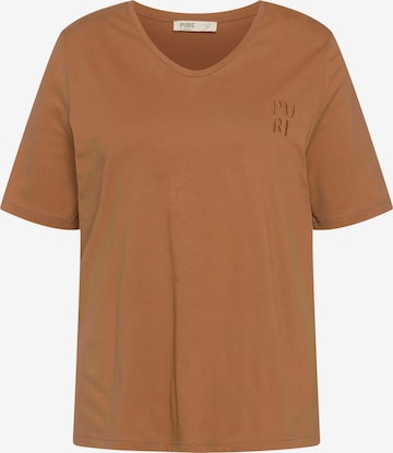 T-shirt Ulla Popken en marron : devant