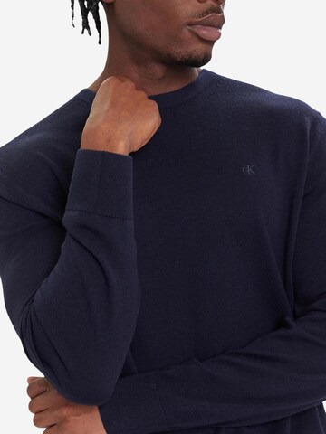 Calvin Klein Sweater 'LS MERINO CREW LV04LB305G' in Blue