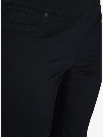 Zizzi Slimfit Hose 'MEI' in Schwarz