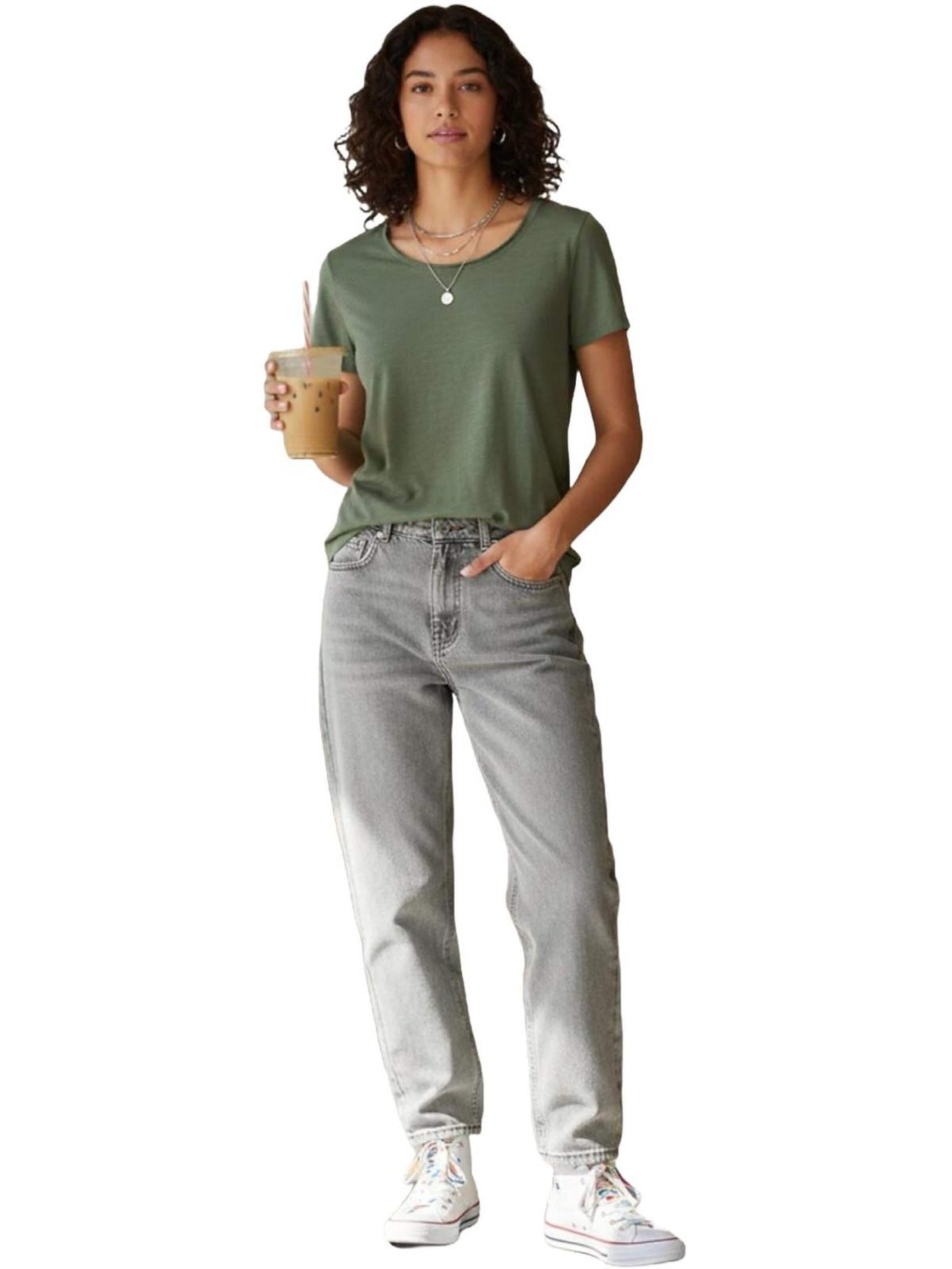 Maglietta 'Basic Crew Neck T-Shirt' di LTB Jeans in verde: frontale