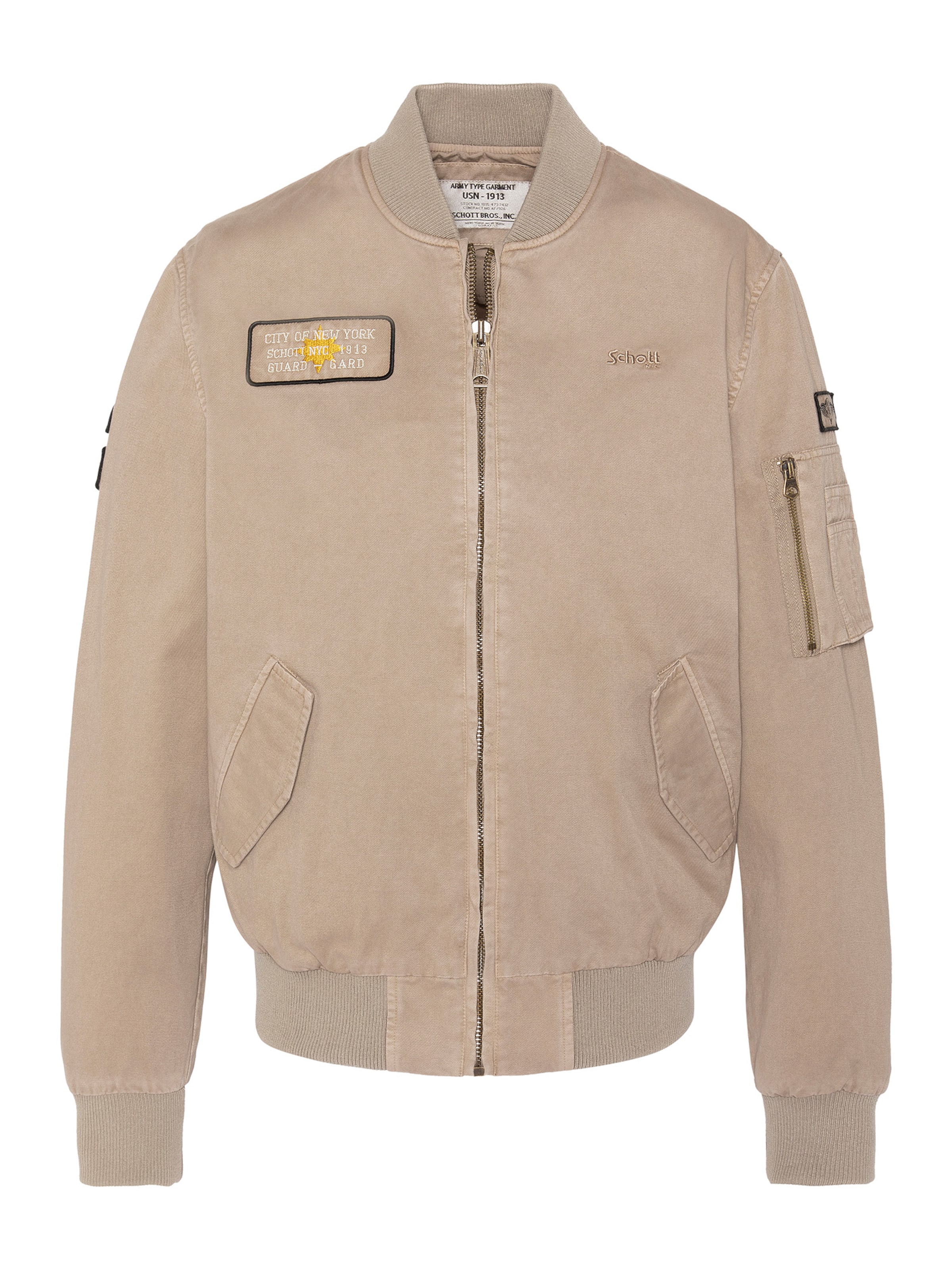 Manteau mi-saison Schott NYC en marron : devant