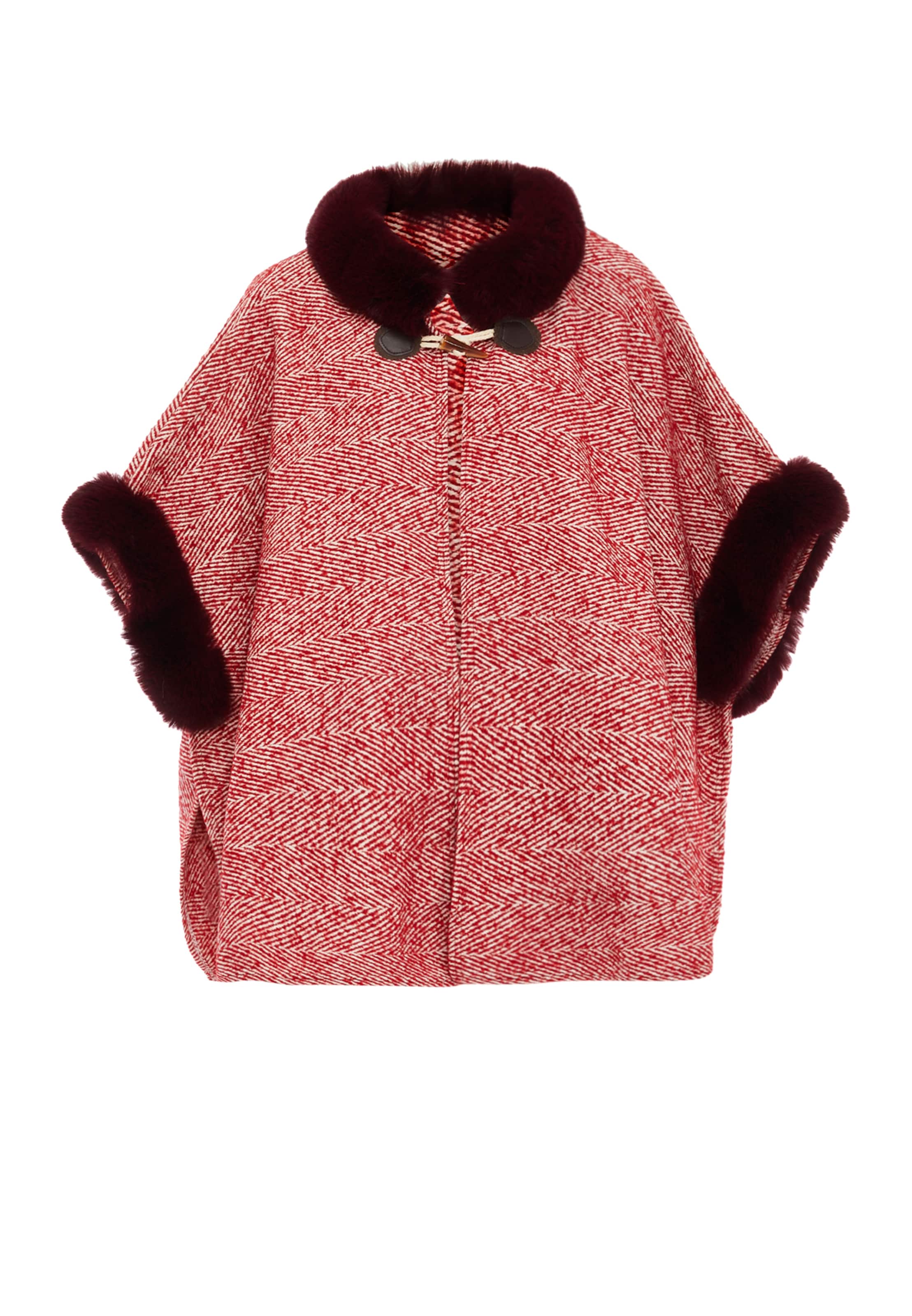 FRAULLY Cape in Rood: voorkant