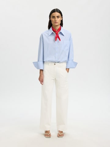 SELECTED Wide Leg Bukser 'SLFHOTEL AMOUR' i hvid