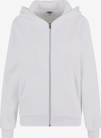 Urban Classics - Sudadera con cremallera en blanco: frente