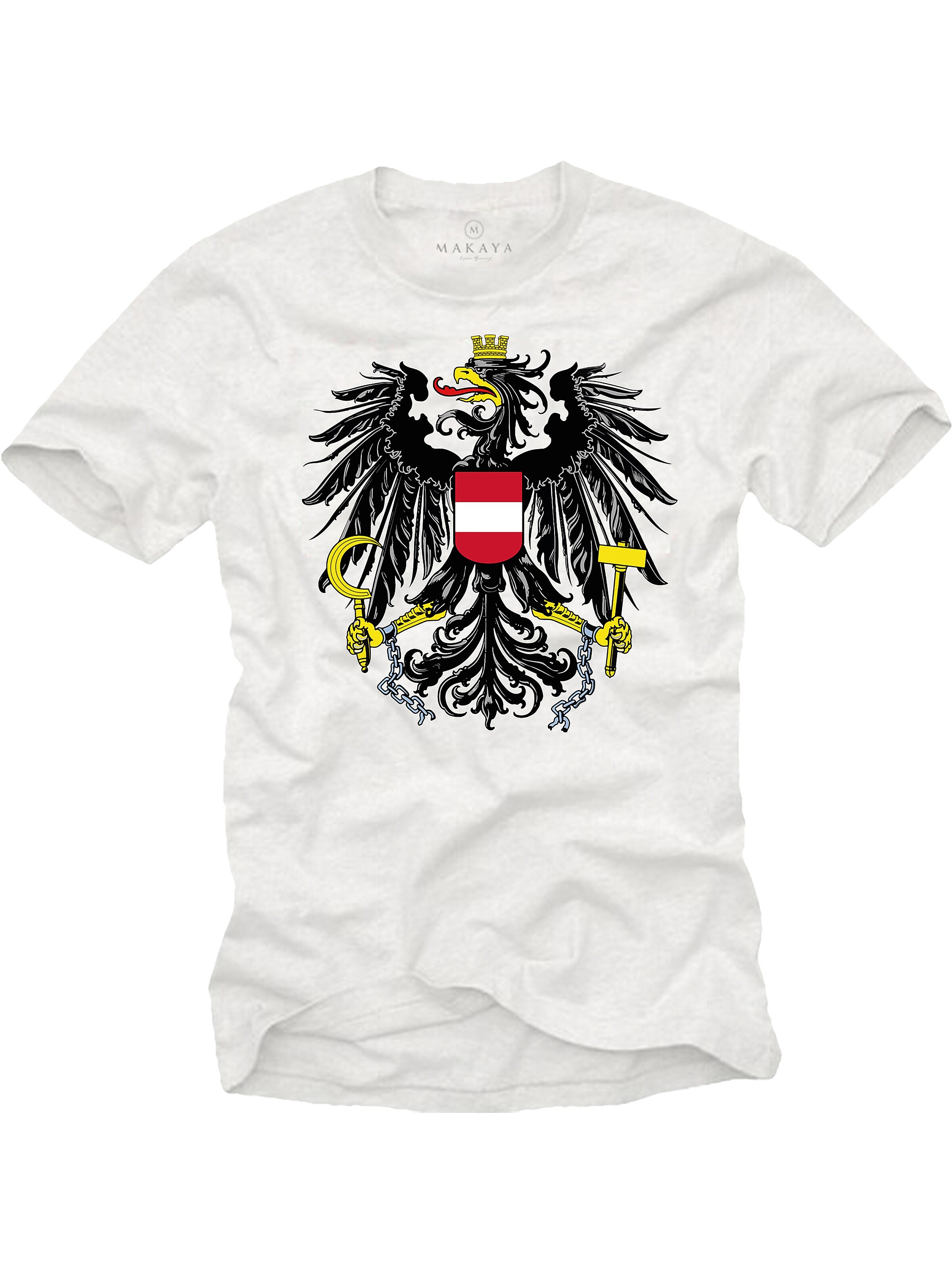 MAKAYA Shirt 'AT-Adler groß' in White: front