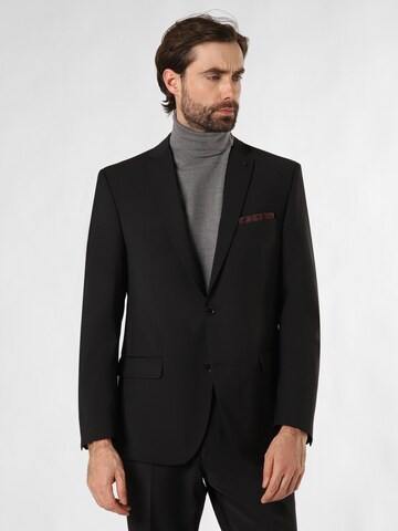 Coupe regular Veste de costume Finshley & Harding en noir : devant