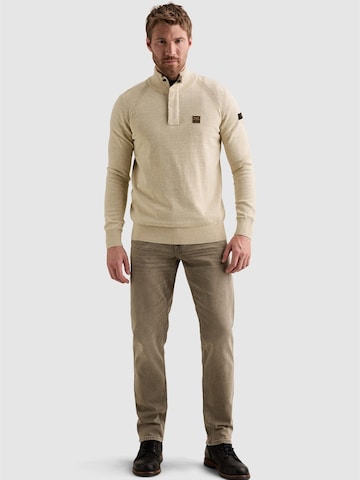 PME Legend Sweter 'Pullover with half-zip and raglan sleeves' w kolorze beżowy