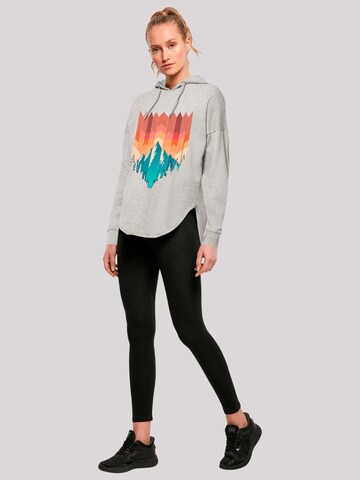 F4NT4STIC Sweatshirt 'Berg Sonnenuntergang Geometrisch' in Grijs