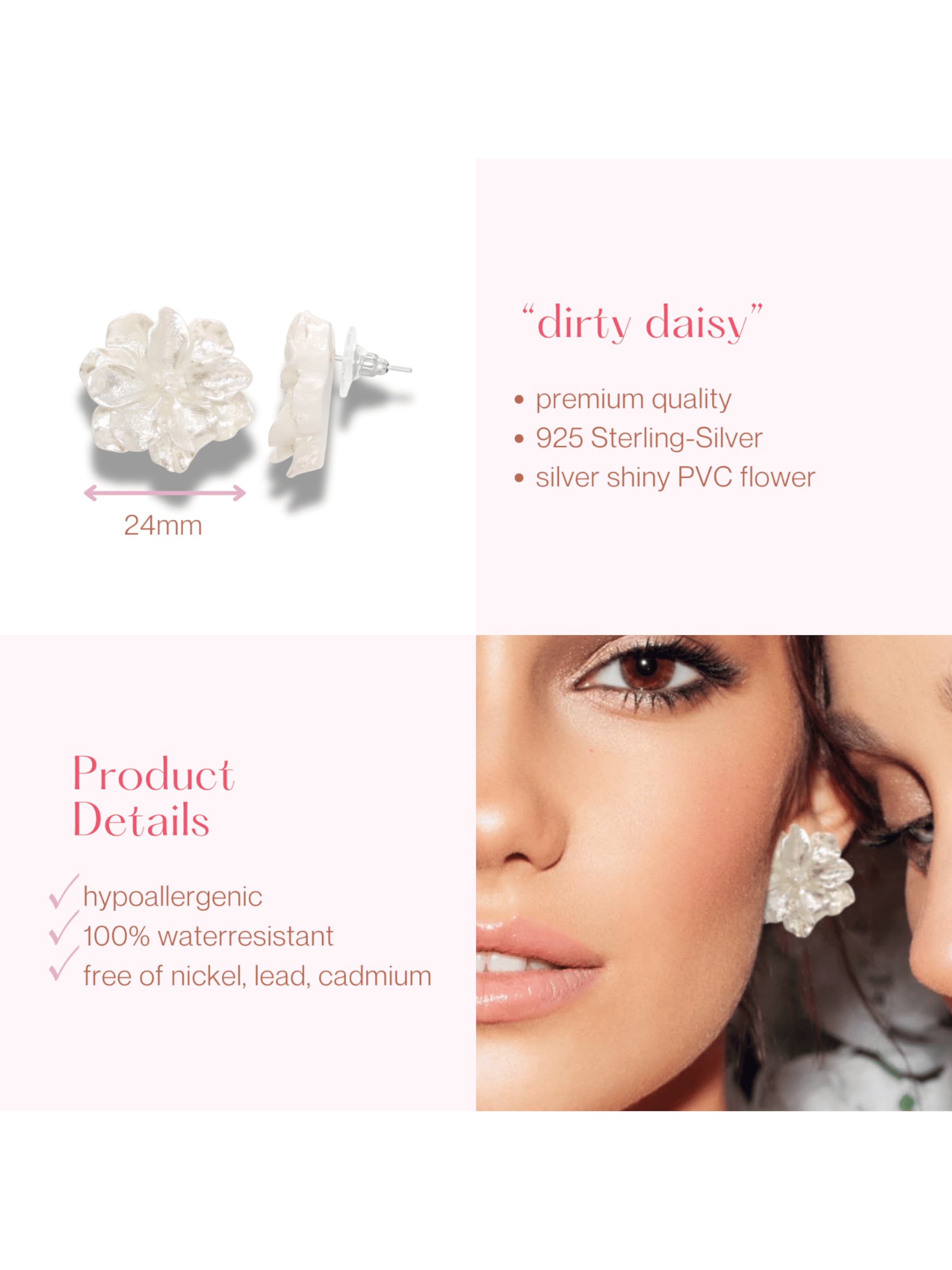 ARS-ARGENTI Earrings 'DIRTY DAISY' in White