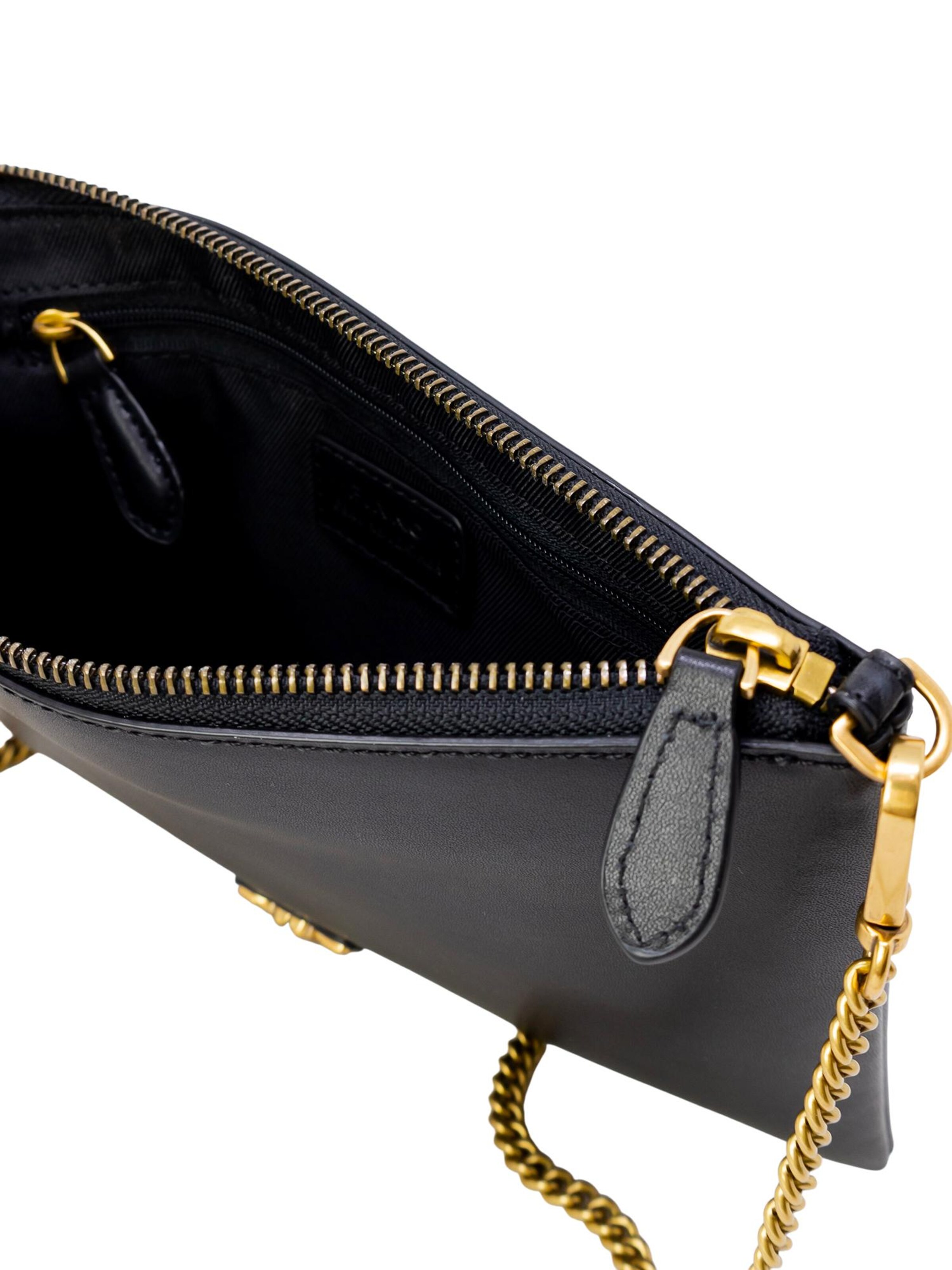 PINKO - Bolso saco 'FLAT CLASSIC VITELLO SETA 100455 A0F1' en negro
