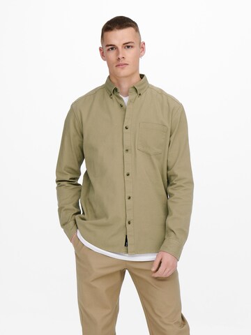 Only & Sons Comfort Fit Skjorte 'Bryce' i beige