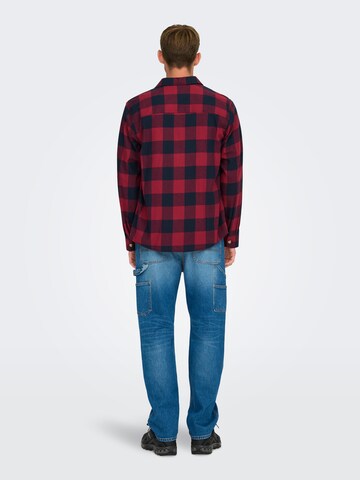 Only & Sons Regular fit Overhemd 'ONSMASON' in Rood