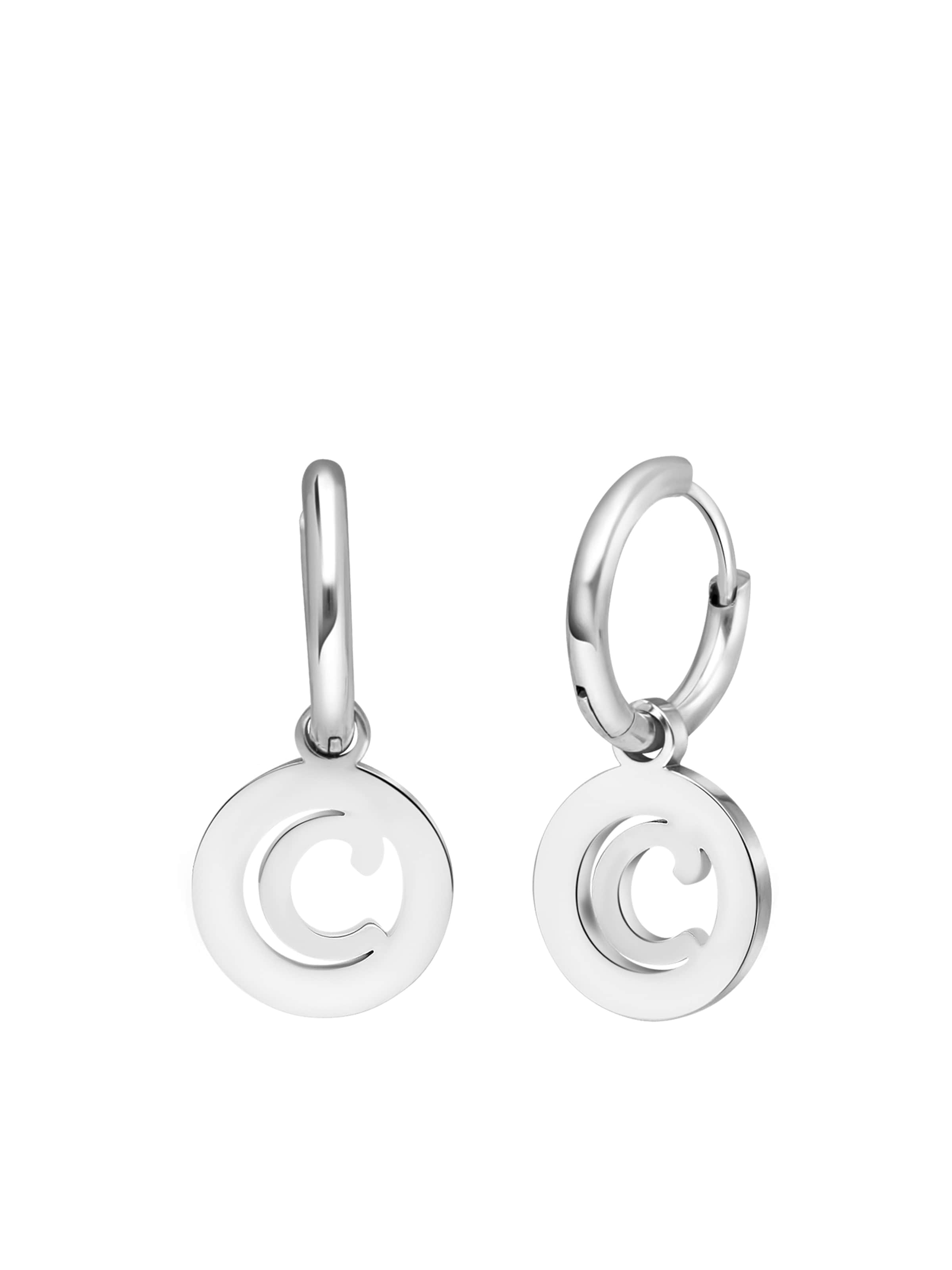 Lucardi Earrings in Silver: front