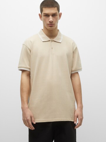 T-Shirt Pull&Bear en beige : devant