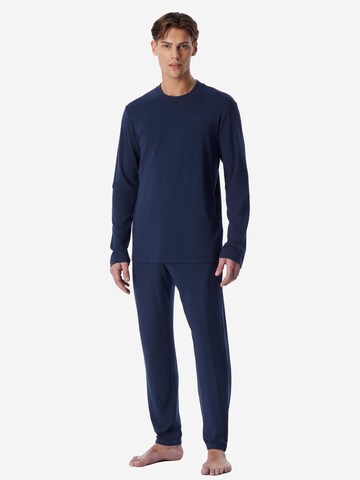 SCHIESSER Pajamas long 'Selected Premium Warming' in Blue