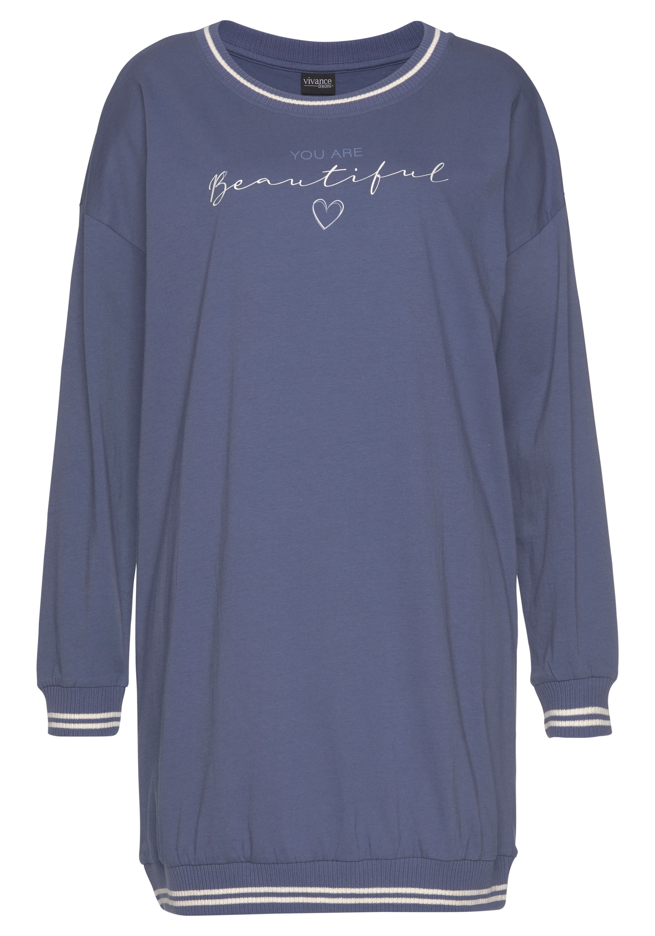 Camicia da notte 'Dreams' di VIVANCE in blu: frontale