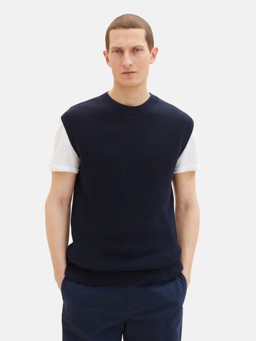 TOM TAILOR Sweater Vest in Blue: front