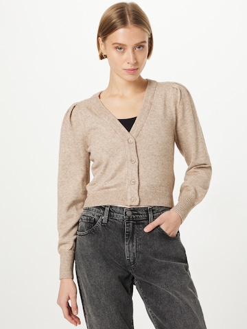 ONLY Gebreid vest 'LEVA' in Beige: voorkant