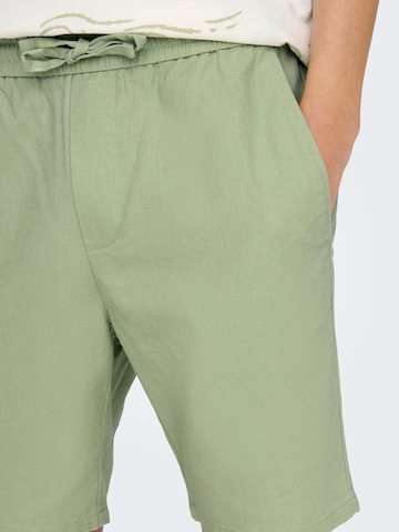 Only & Sons Regular Pants 'Linus' in Green