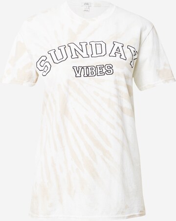 Tricou 'SUNDAY VIBES' de la River Island pe bej: față