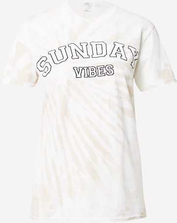 River Island T-Shirt 'SUNDAY VIBES' in Beige: predná strana