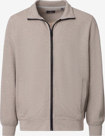 CASAMODA Zip-Up Hoodie 'Basic' in Beige: front