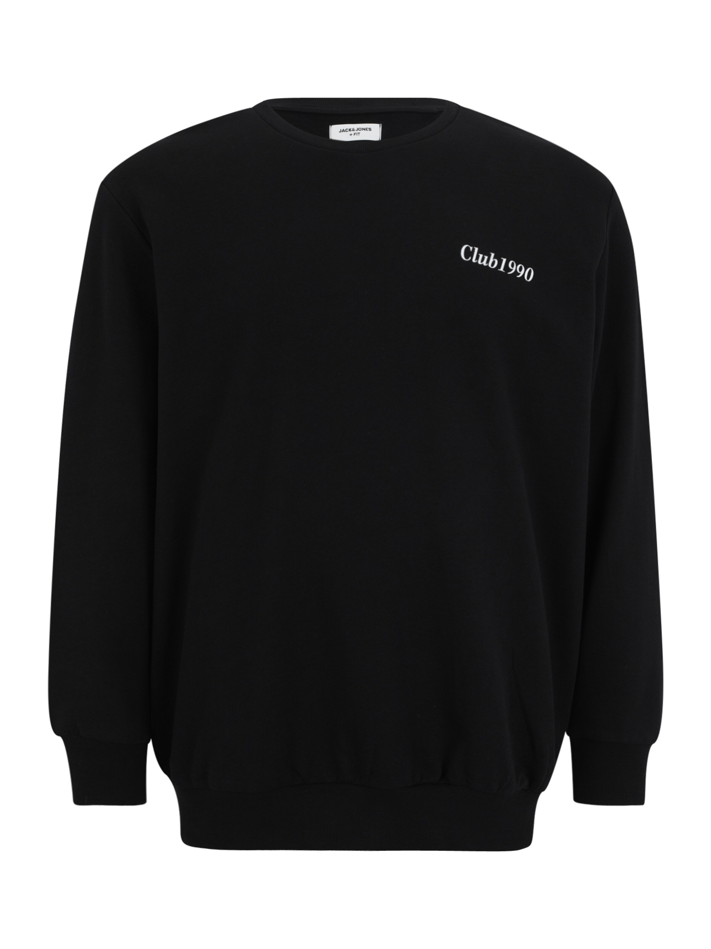 Jack & Jones Plus Tréning póló 'JJEBRADLEY' - fekete: elől