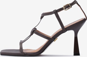 Kazar Strap Sandals in Brown: front