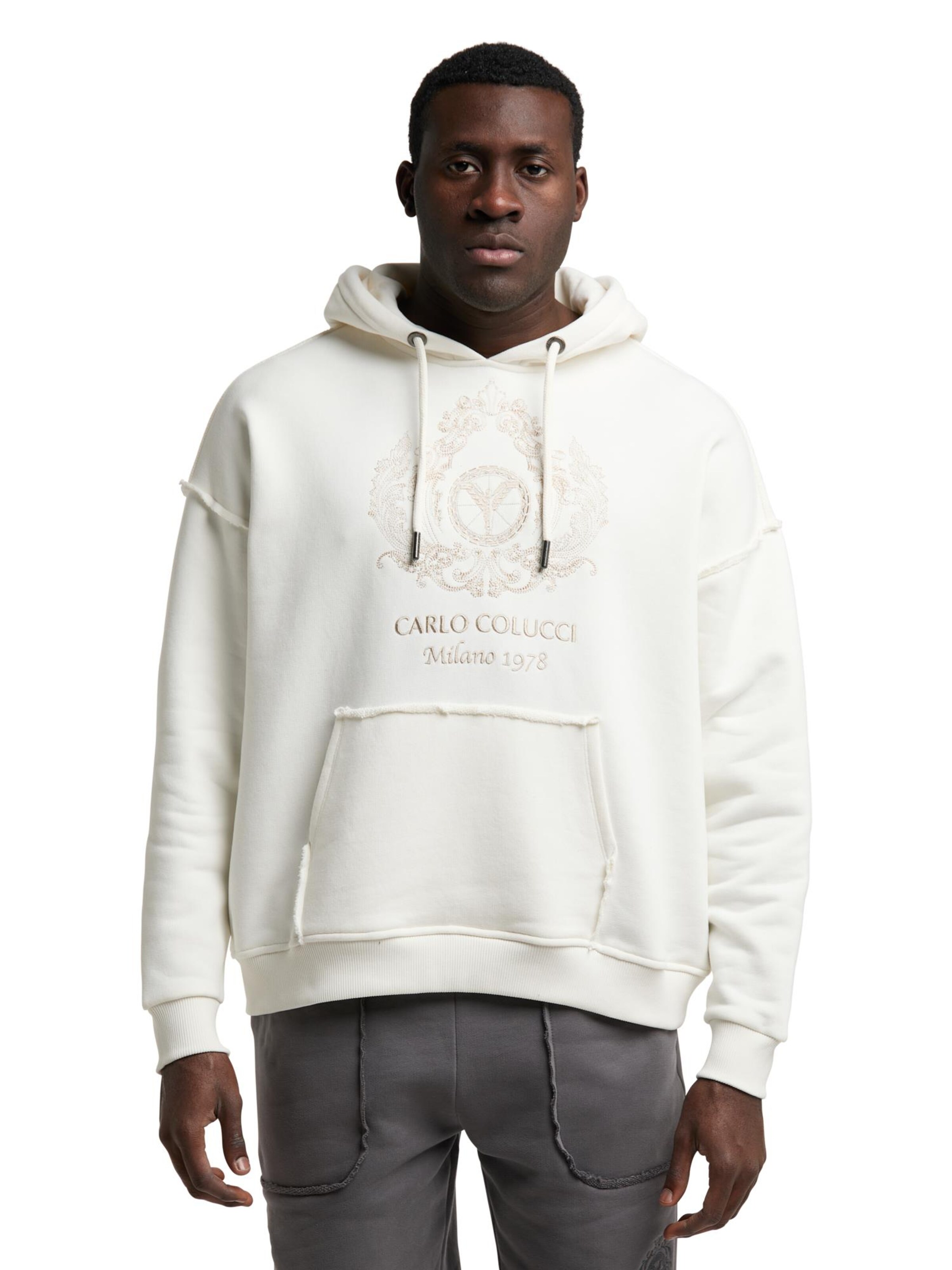Carlo Colucci Sweatshirt 'De Bona' in White: front