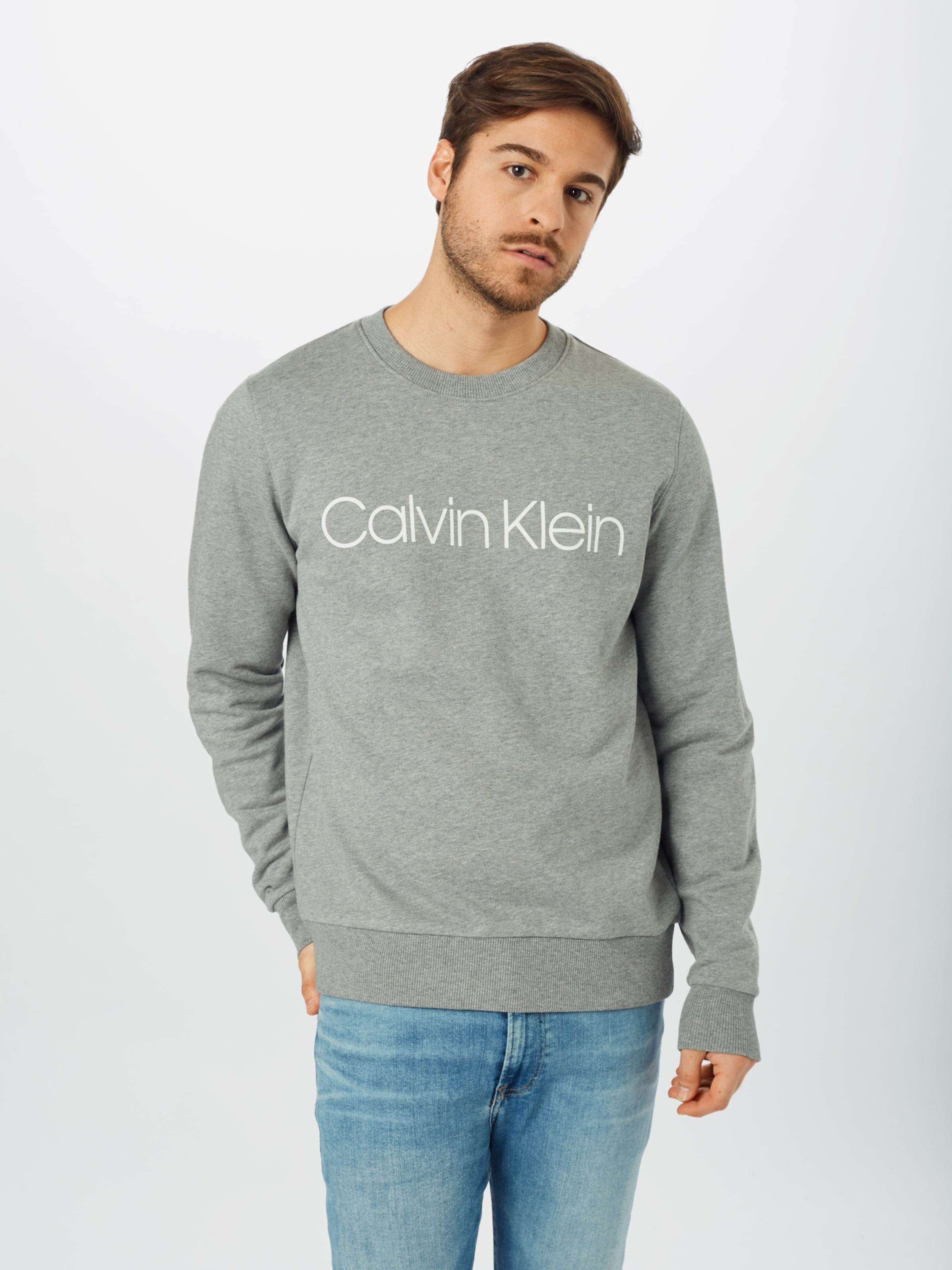 Männer Sweat Calvin Klein Sweatshirt in Graumeliert - AH59675