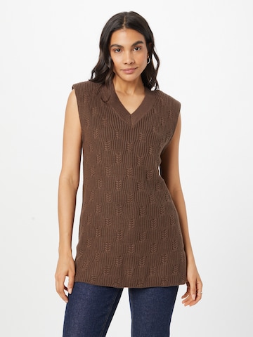 Pull-over 'PILAR' ICHI en marron : devant