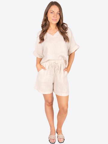 Loosefit Pantalon 'BEATRICE LINO' Seasons of April en beige