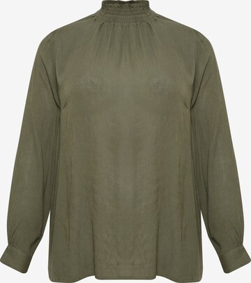 KAFFE CURVE Blouse in Groen: voorkant