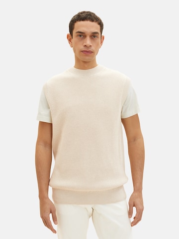 TOM TAILOR - Camiseta sin mangas en beige: frente