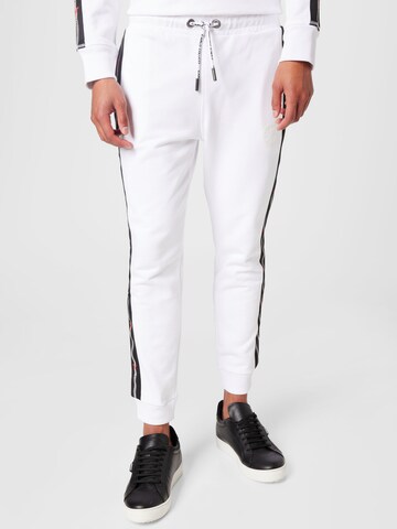 Carlo Colucci Tapered Broek 'Daddezio' in Wit: voorkant