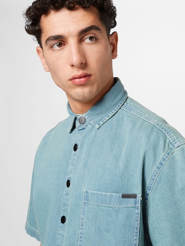 River Island Comfort fit Button Up Shirt in Blue